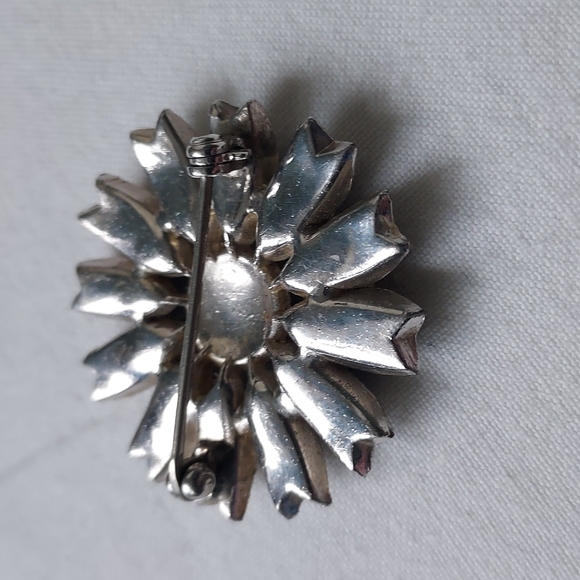 Blue sapphire Rhinestone and diamond 💎 pin brooch antique estate jewelry ✨️ - Picture 5 of 12